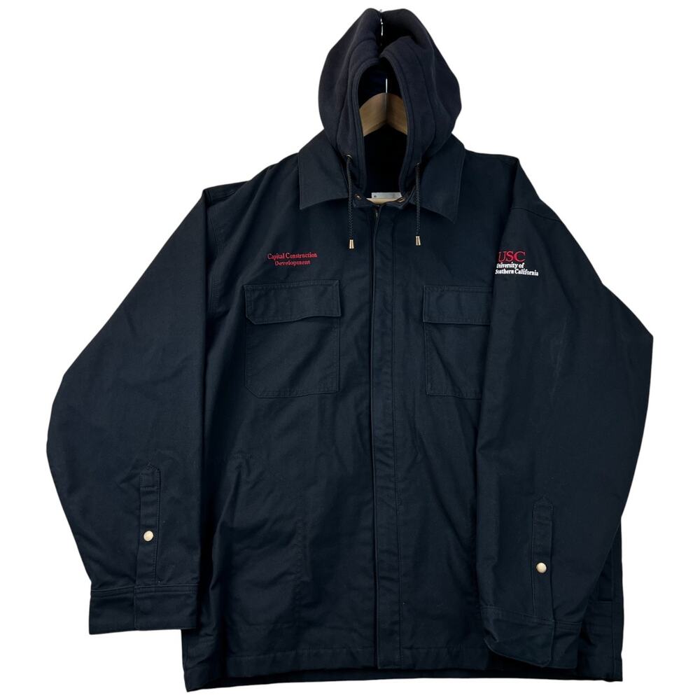 Aramark Steelguard Mens Canvas Jacket USC Embroidered Fleeced Hooded Full Zip Lg